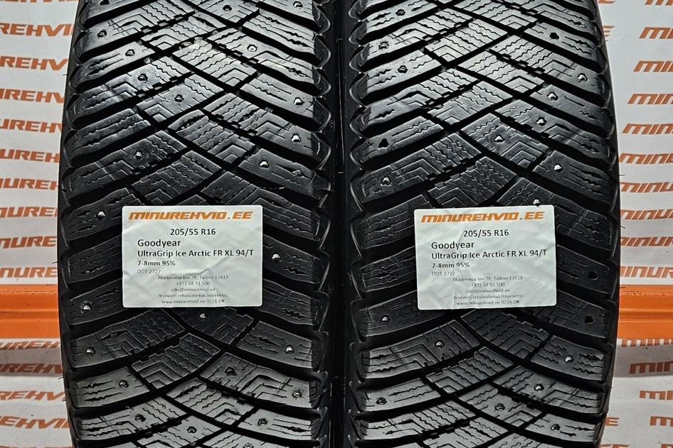Kasutatud naastrehv 205/55R16 GoodYear UltraGrip Ice Arctic FR XL 94/T