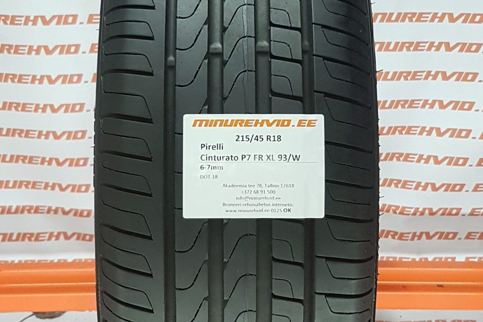 Used summer tire 215/45R18 Pirelli Cinturato P7 FR XL 93/W