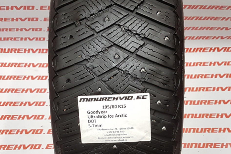 Подержанный шипованная шина 195/60R15 GoodYear UltraGrip Ice Arctic