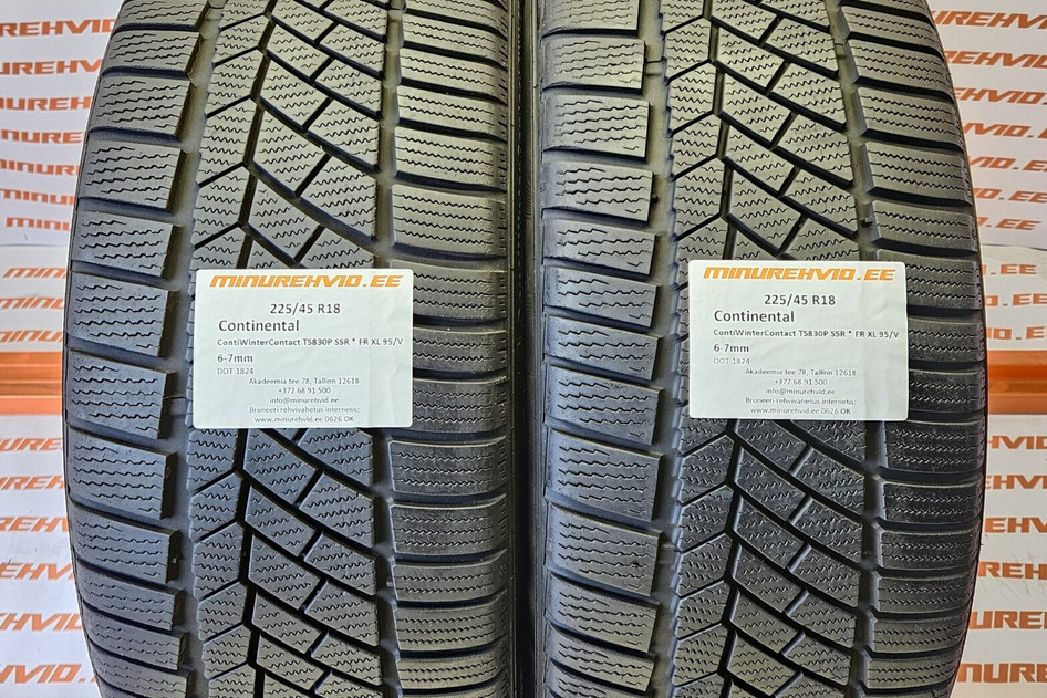 Подержанный нешипованная шина 225/45R18 Continental ContiWinterContact TS830P SSR * FR XL 95/V