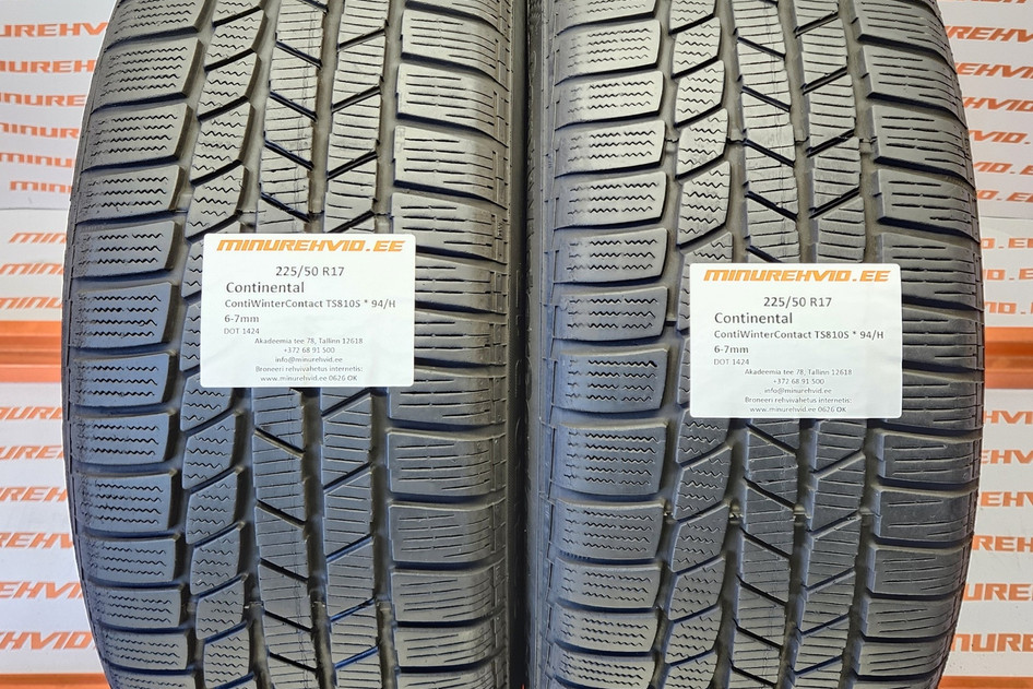 Подержанный нешипованная шина 225/50R17 Continental ContiWinterContact TS810S * 94/H
