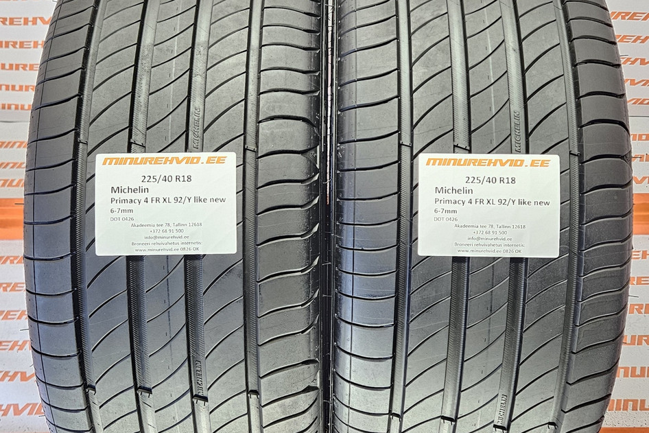 Kasutatud suverehv 225/40R18 Michelin Primacy 4 FR XL 92/Y like new 2x0426 2x2125