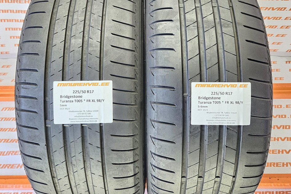 Kasutatud suverehv 225/50R17 Bridgestone Turanza T005 * FR XL 98/Y 2x1121 2x3523