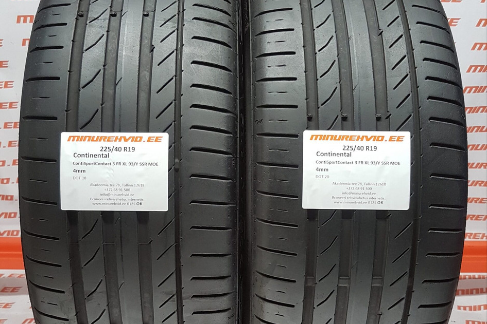Used summer tire 225/40R19 Continental ContiSportContact 5 FR XL 93/Y SSR MOE