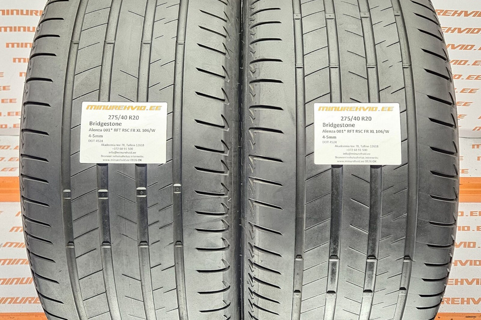 Kasutatud suverehv 275/40R20 Bridgestone Alenza 001* RSC FR XL 106/W 2x2924 2x4524