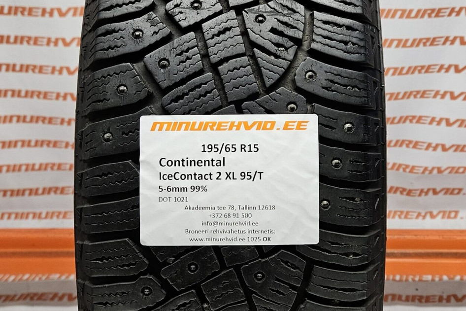 Used studded tire 195/65R15 Continental IceContact 2 XL 95/T