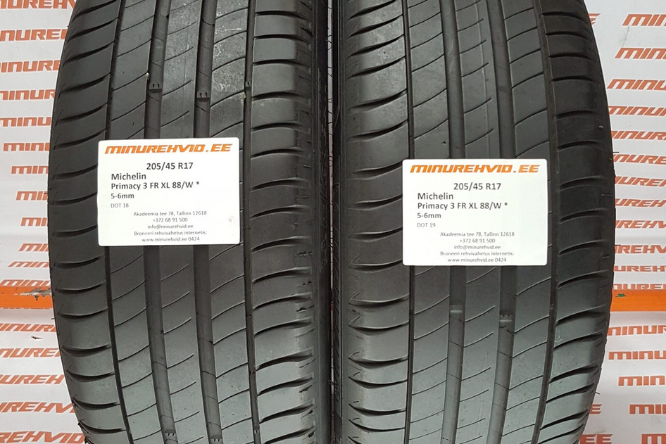 Kasutatud suverehv 205/45R17 Michelin Primacy 3 FR XL 88/W *