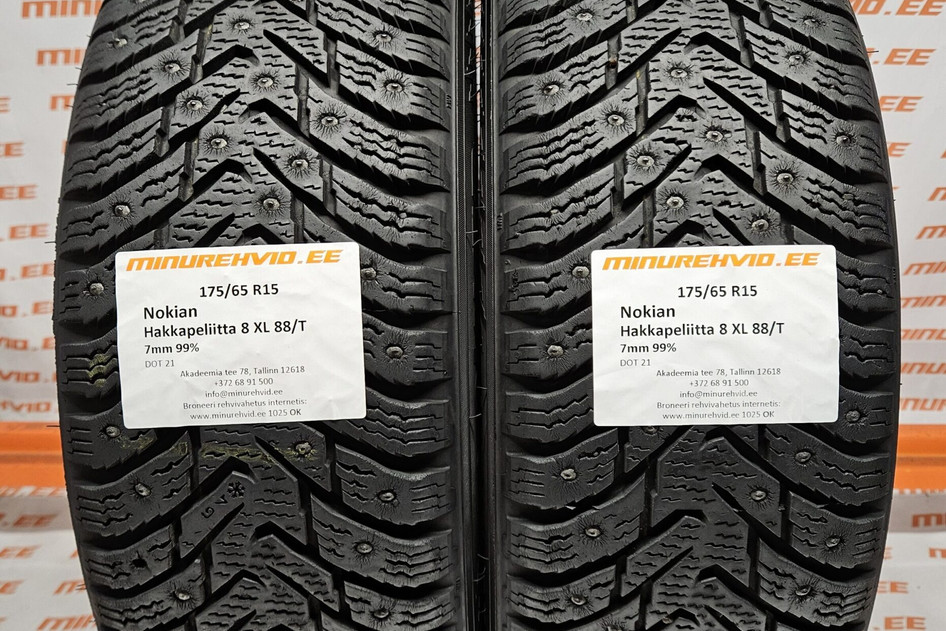 Подержанный шипованная шина 175/65R15 Nokian Hakkapeliitta 8 XL 88/T 1821