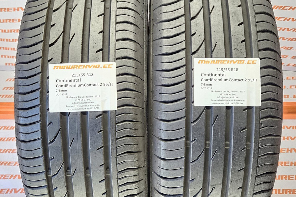 Used summer tire 215/55R18 Continental ContiPremiumContact 2 95/H 3021