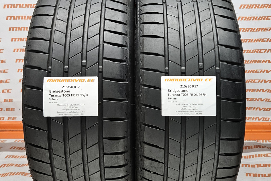 Used summer tire 215/50R17 Bridgestone Turanza T005 FR XL 95/H