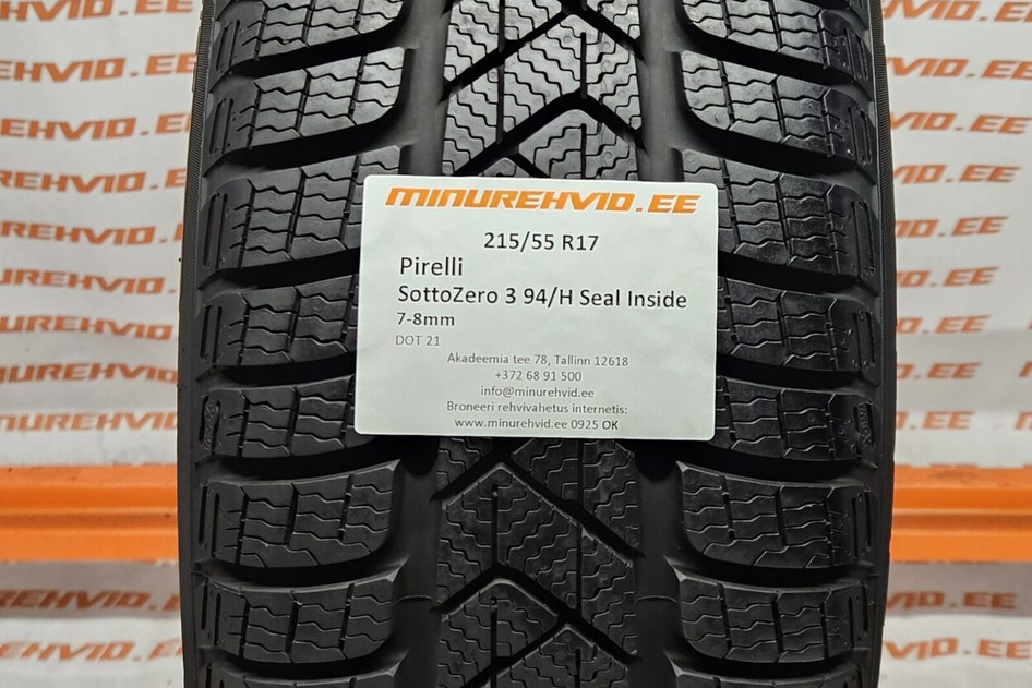 Used studless winter tire 215/55R17 Pirelli SottoZero 3 94/H Seal Inside