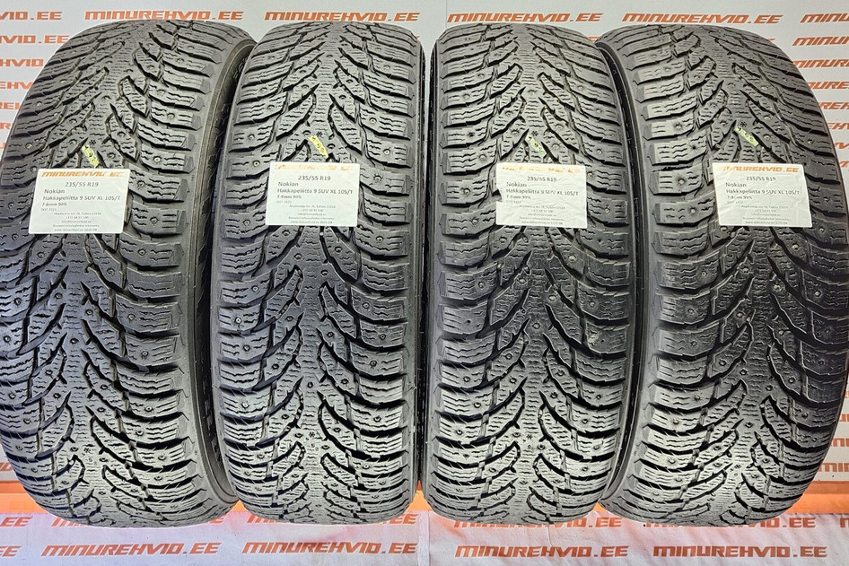 Подержанный шипованная шина 235/55R19 Nokian Hakkapeliitta 9 SUV XL 105/T 2x3121 2x1422