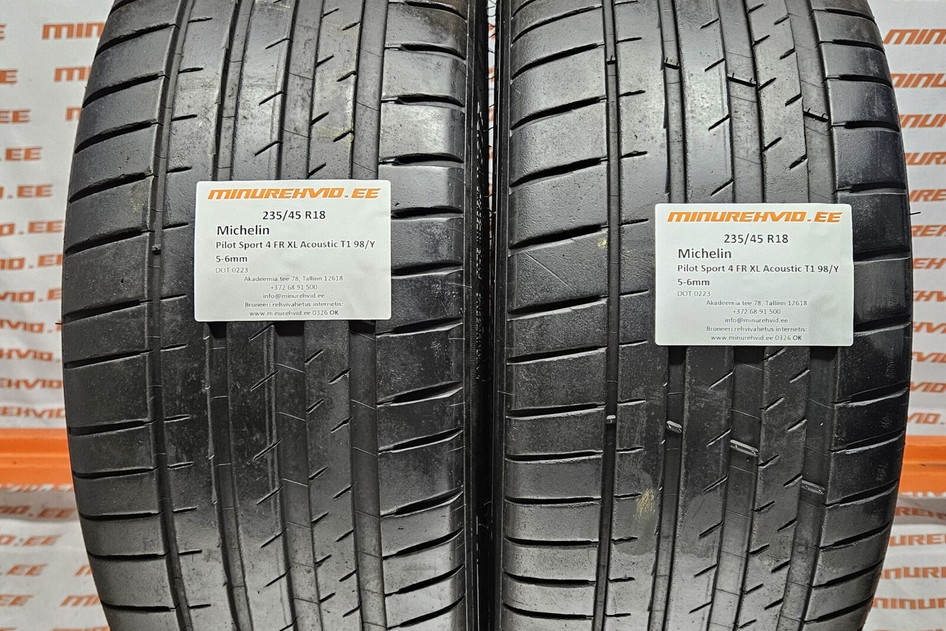 Kasutatud suverehv 235/45R18 Michelin Pilot Sport 4 FR XL Acoustic T1 98/Y
