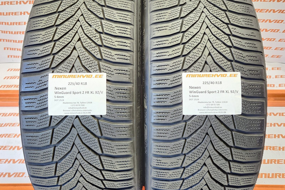 Подержанный нешипованная шина 225/40R18 Nexen WinGuard Sport 2 FR XL 92/V
