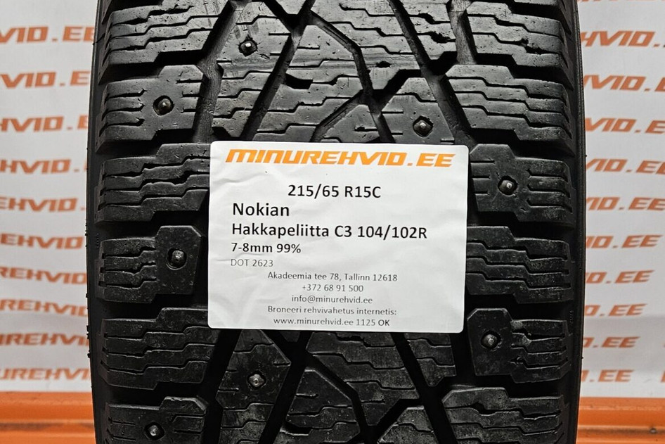 Used studded tire 215/65R15 Nokian Hakkapeliitta C3 104/102R