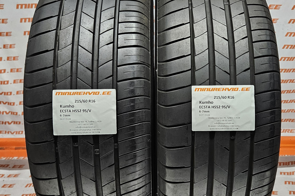Used summer tire 215/60R16 Kumho ECSTA HS52 95/V