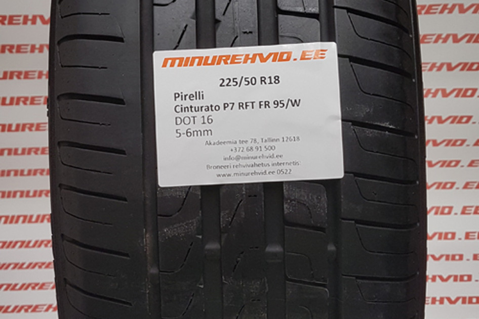 Kasutatud suverehv 225/50R18 Pirelli Cinturato P7 RFT FR 95/W.