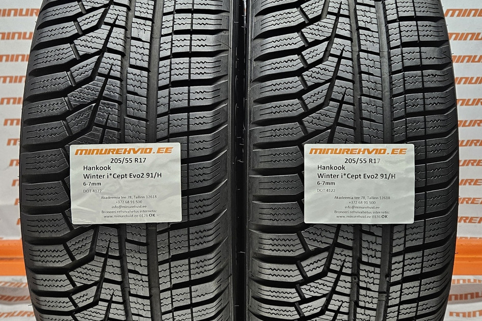 Подержанный нешипованная шина 205/55R17 Hankook Winter i*Cept Evo 2 91/H