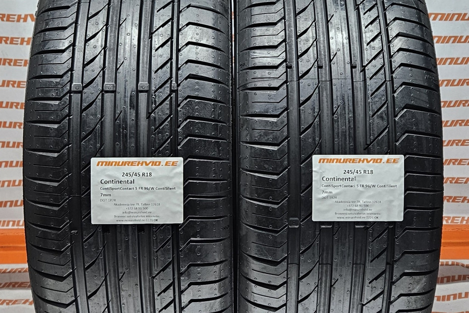 Used summer tire 245/45R18 Continental ContiSportContact 5 FR 96/W ContiSilent