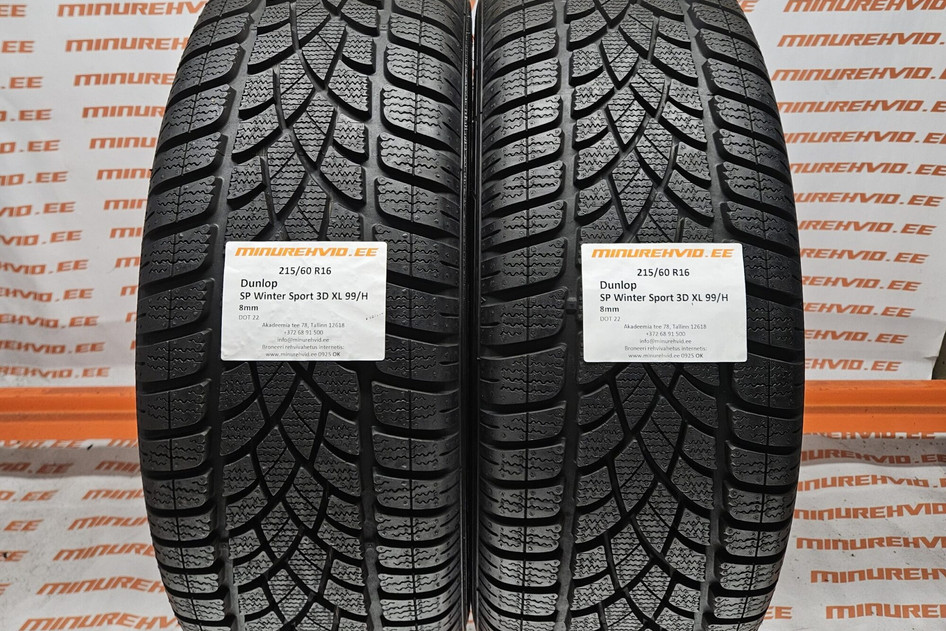 Used studless winter tire 215/60R16 Dunlop SP Winter Sport 3D XL 99/H
