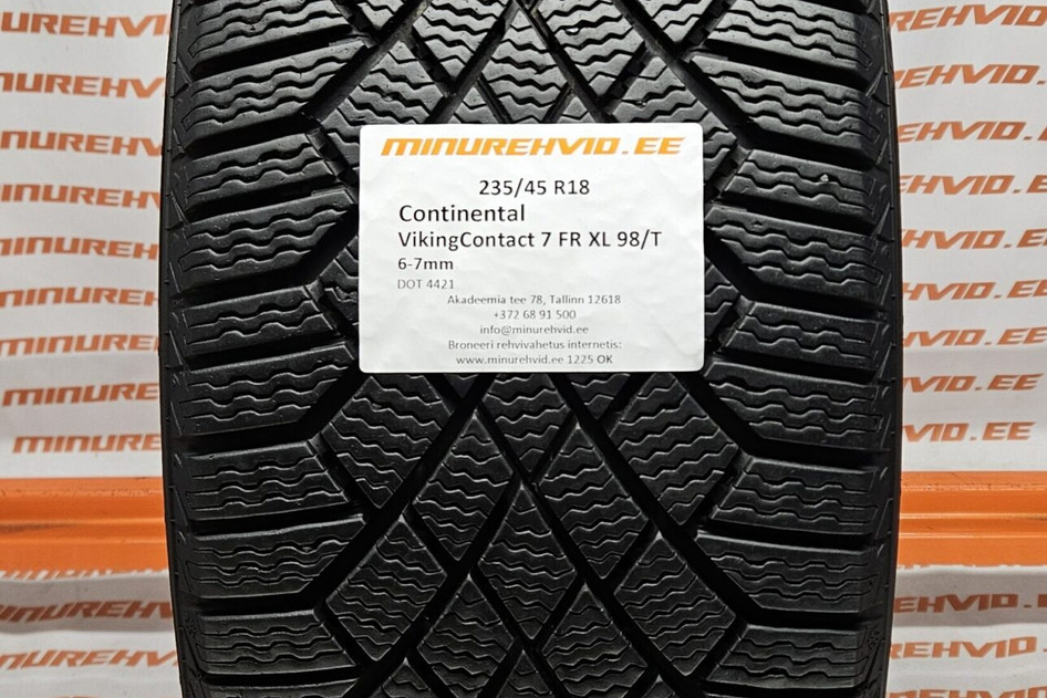 Used studless winter tire 235/45R18 Continental VikingContact 7 FR XL 98/T