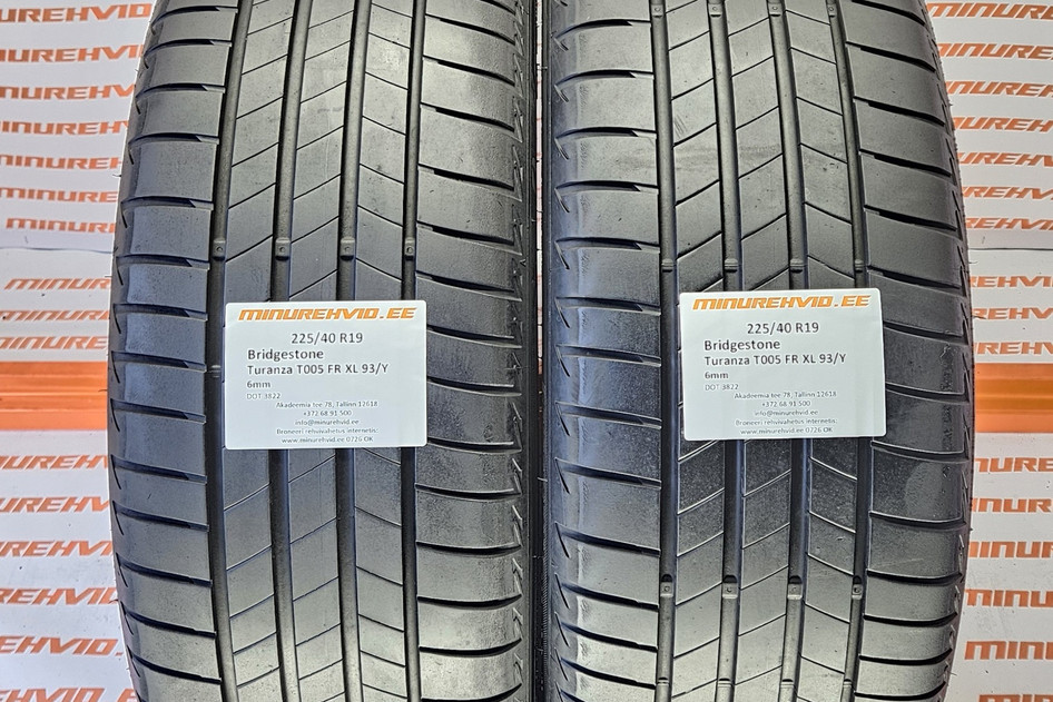 Used summer tire 225/40R19 Bridgestone Turanza T005 FR XL 93/Y
