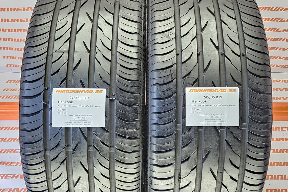 Used summer tire 245/35R19 Hankook Platin RP420 Summer FR XL 93/Y def - treppis
