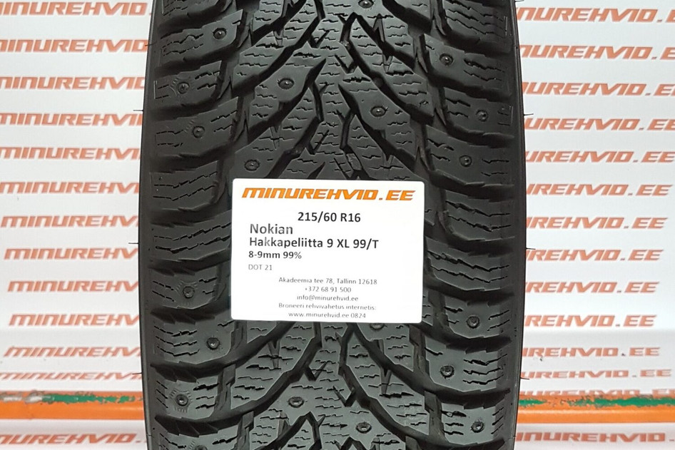 Lietots studded tire 215/60R16 Nokian Hakkapeliitta 9 XL 99/T 21