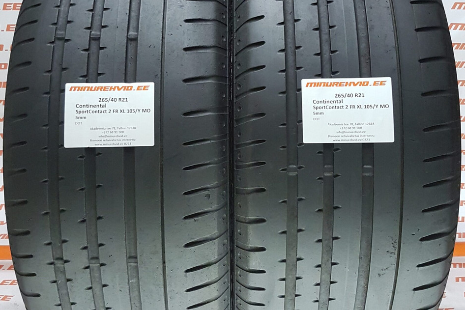 Kasutatud suverehv 265/40R21 Continental SportContact 2 FR XL 105/Y MO