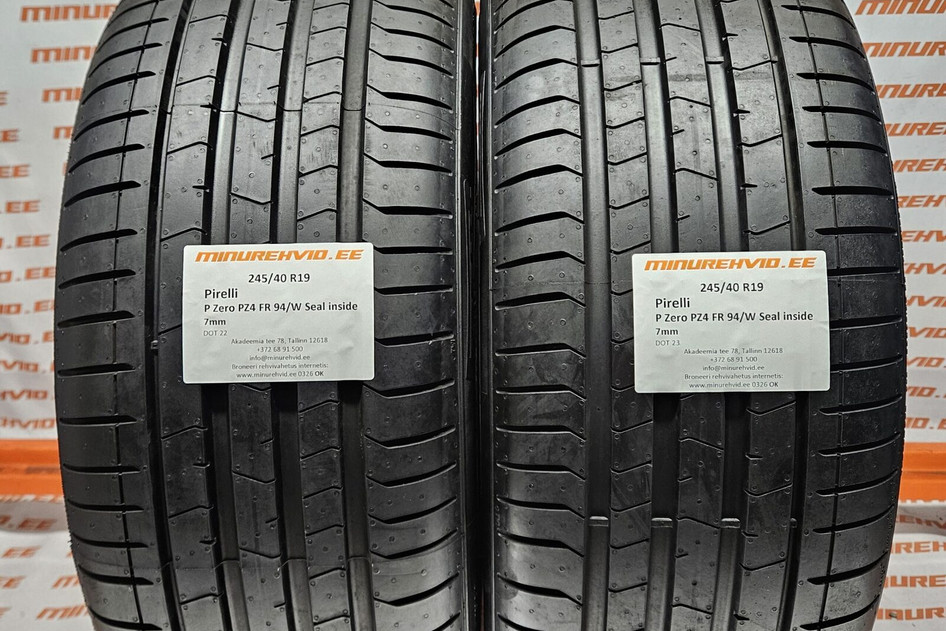 Naudota summer tire 245/40R19 Pirelli P Zero PZ4 FR 94/W Seal inside 22+23