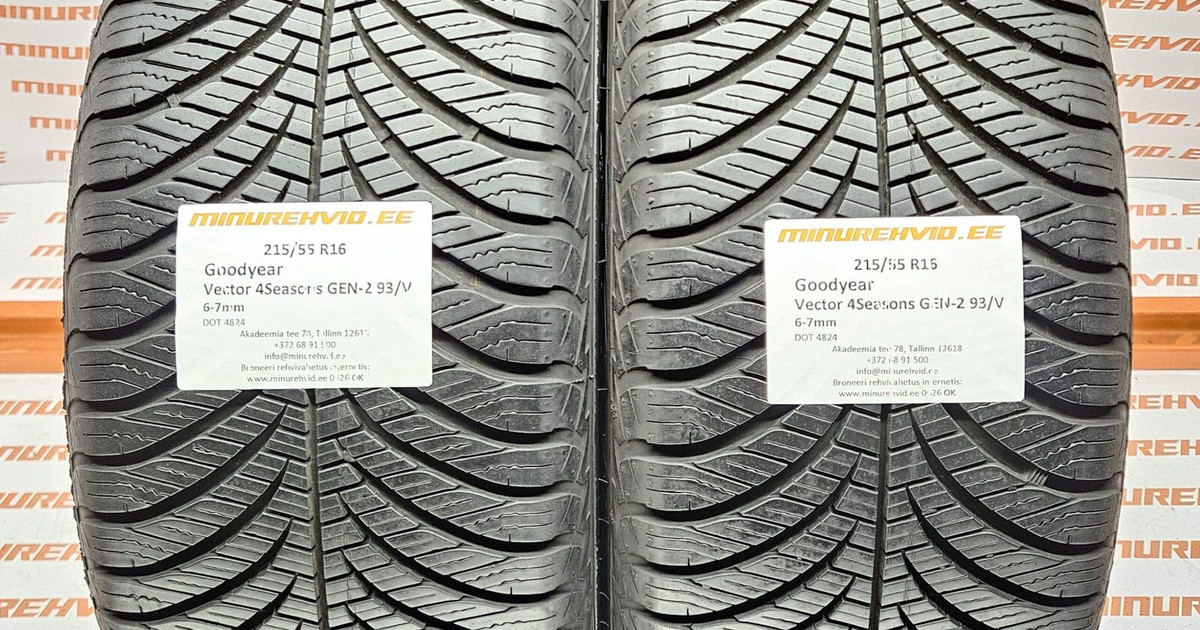 Used studless winter tire 215/55R16 GoodYear Vector 4Seasons GEN-2