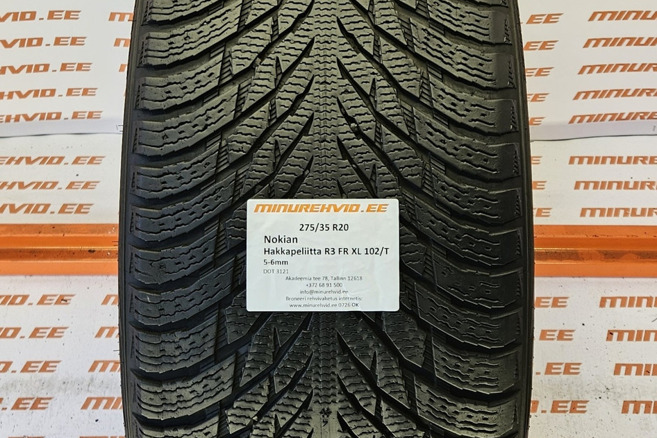 Подержанный нешипованная шина 275/35R20 Nokian Hakkapeliitta R3 FR XL 102/T