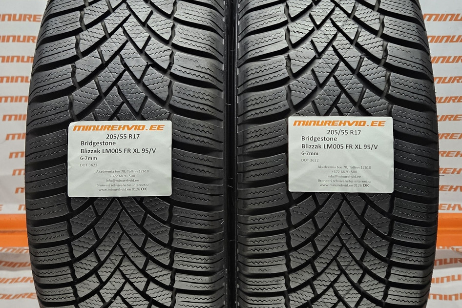 Подержанный нешипованная шина 205/55R17 Bridgestone Blizzak LM005 FR XL 95/V