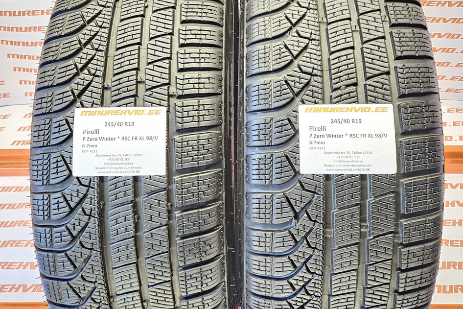 Подержанный нешипованная шина 245/40R19 Pirelli P Zero Winter * RSC FR XL 98/V