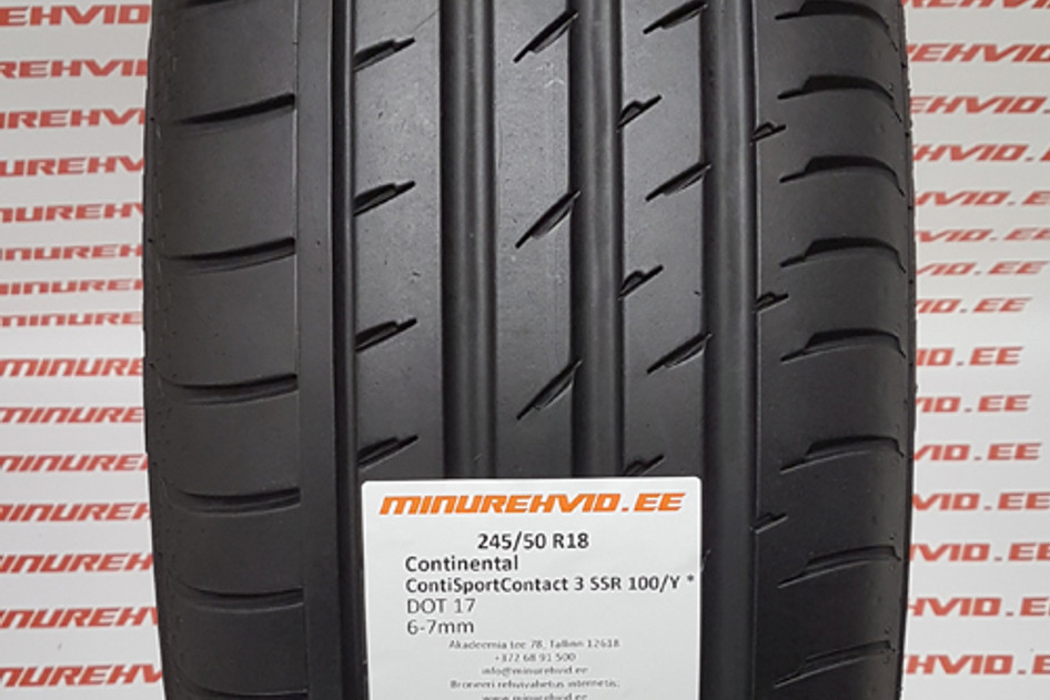Kasutatud suverehv 245/50R18 Continental ContiSportContact 3 SSR 100/Y *