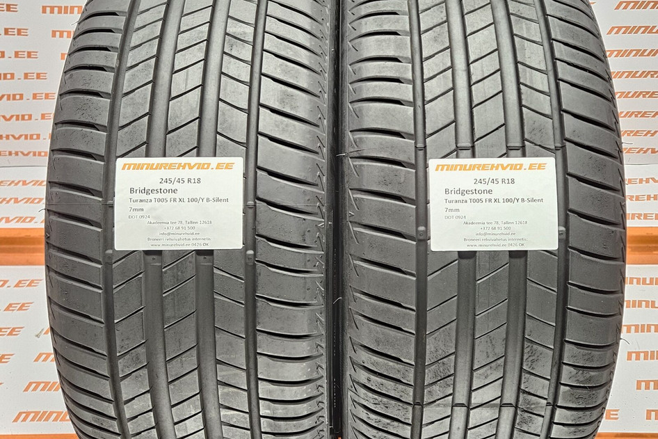 Used summer tire 245/45R18 Bridgestone Turanza T005 FR XL 100/Y B-Silent