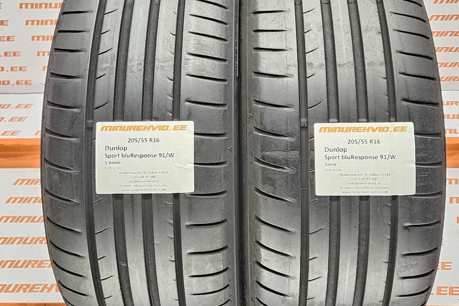 Kasutatud suverehv 205/55R16 Dunlop Sport bluResponse 91/W
