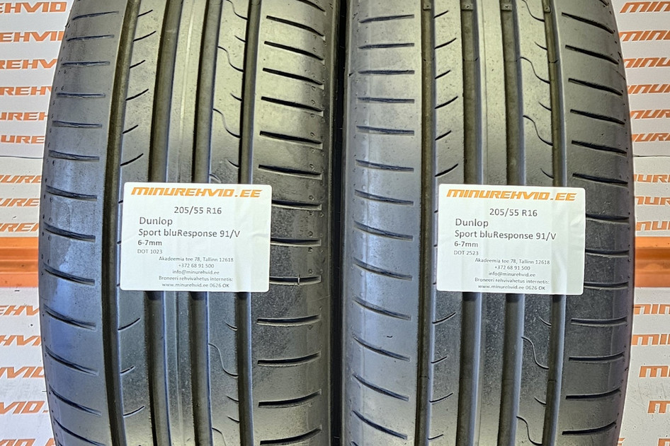 Kasutatud suverehv 205/55R16 Dunlop Sport bluResponse 91/V 2523+1023+1523+1722