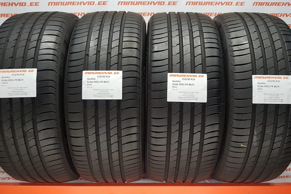 Kasutatud suverehv 215/45R16 Kumho Ecsta HS51 FR 86/H