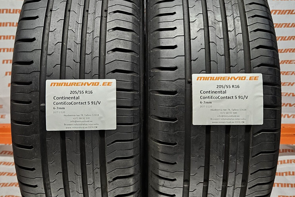 Kasutatud suverehv 205/55R16 Continental ContiEcoContact 5 91/V 0221 + 0120