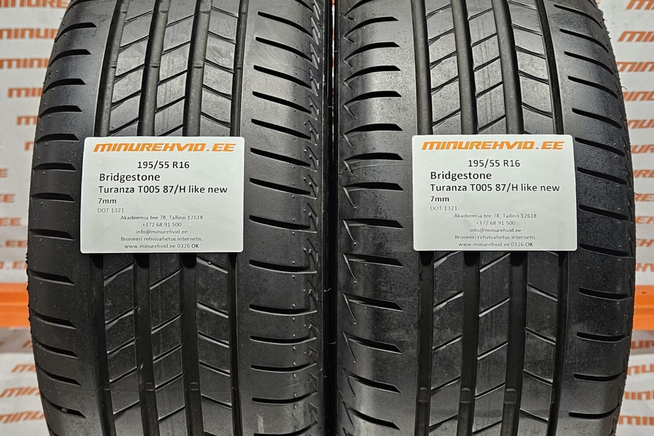 Kasutatud suverehv 195/55R16 Bridgestone Turanza T005 87/H like new