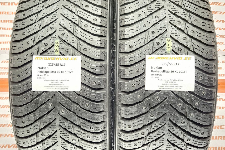 Used studded tire 225/55R17 Nokian Hakkapeliitta 10 XL 101/T