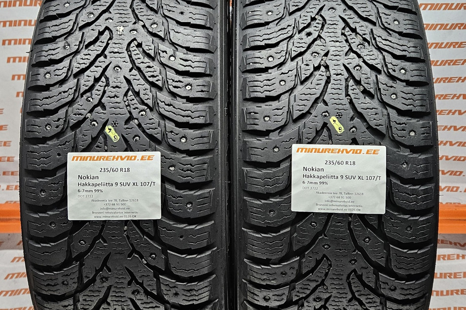 Подержанный шипованная шина 235/60R18 Nokian Hakkapeliitta 9 SUV XL 107/T