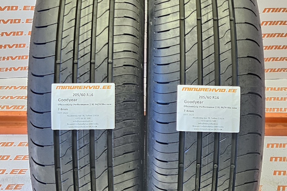 Kasutatud suverehv 205/60R16 GoodYear EfficientGrip Performance 2 XL 96/H like new 2622