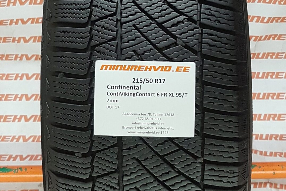 Used studless winter tire 215/50R17 Continental ContiVikingContact 6 FR XL 95/T/