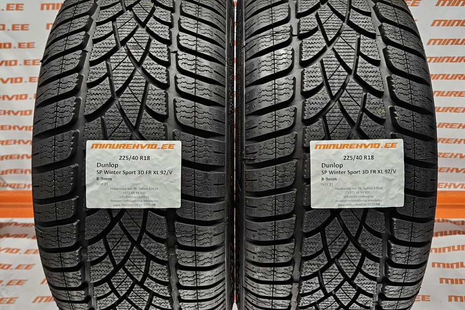 Used studless winter tire 225/40R18 Dunlop SP Winter Sport 3D FR XL 92/V