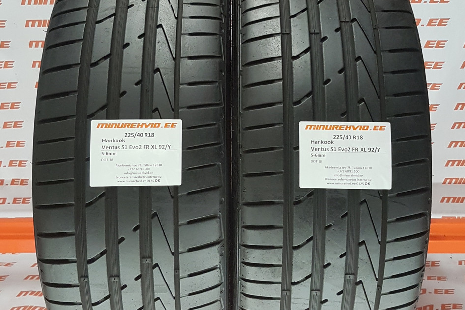 Used summer tire 225/40R18 Hankook Ventus S1 Evo 2 FR XL 92/Y