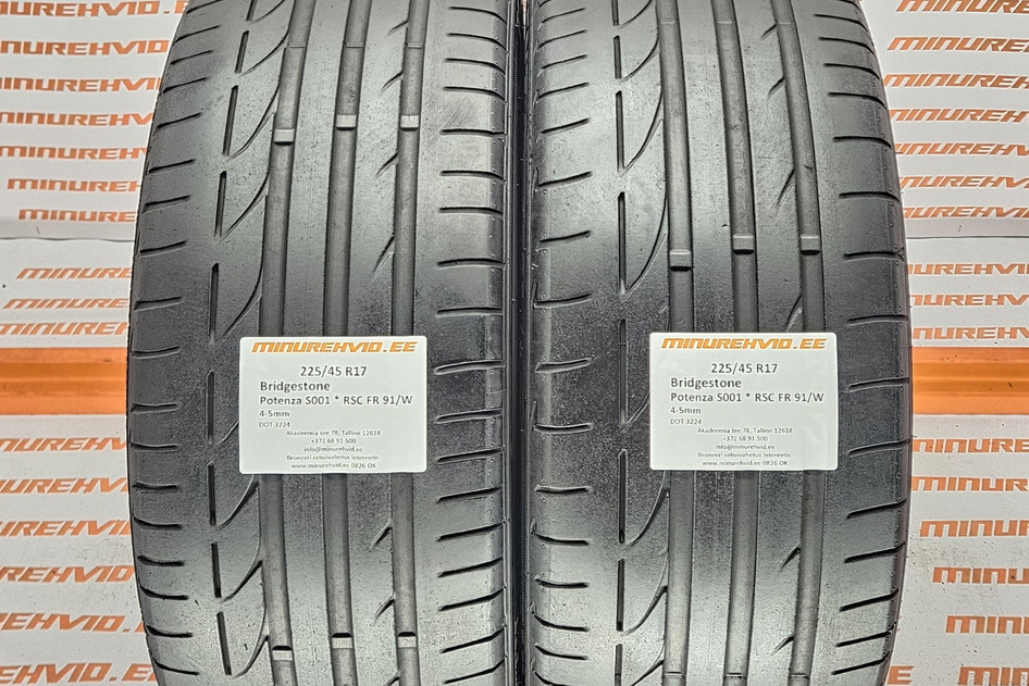 Kasutatud suverehv 225/45R17 Bridgestone Potenza S001 * RSC FR 91/W