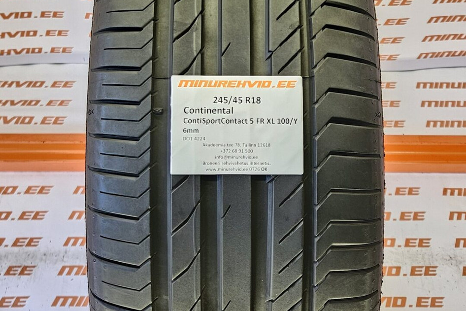 Used summer tire 245/45R18 Continental ContiSportContact 5 FR XL 100/Y
