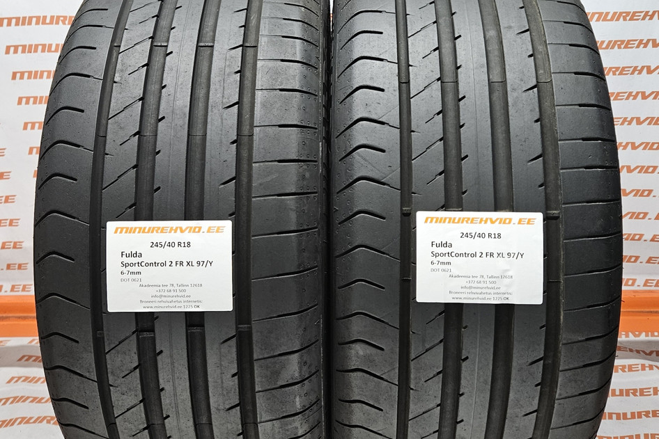 Lietots summer tire 245/40R18 Fulda SportControl 2 FR XL 97/Y